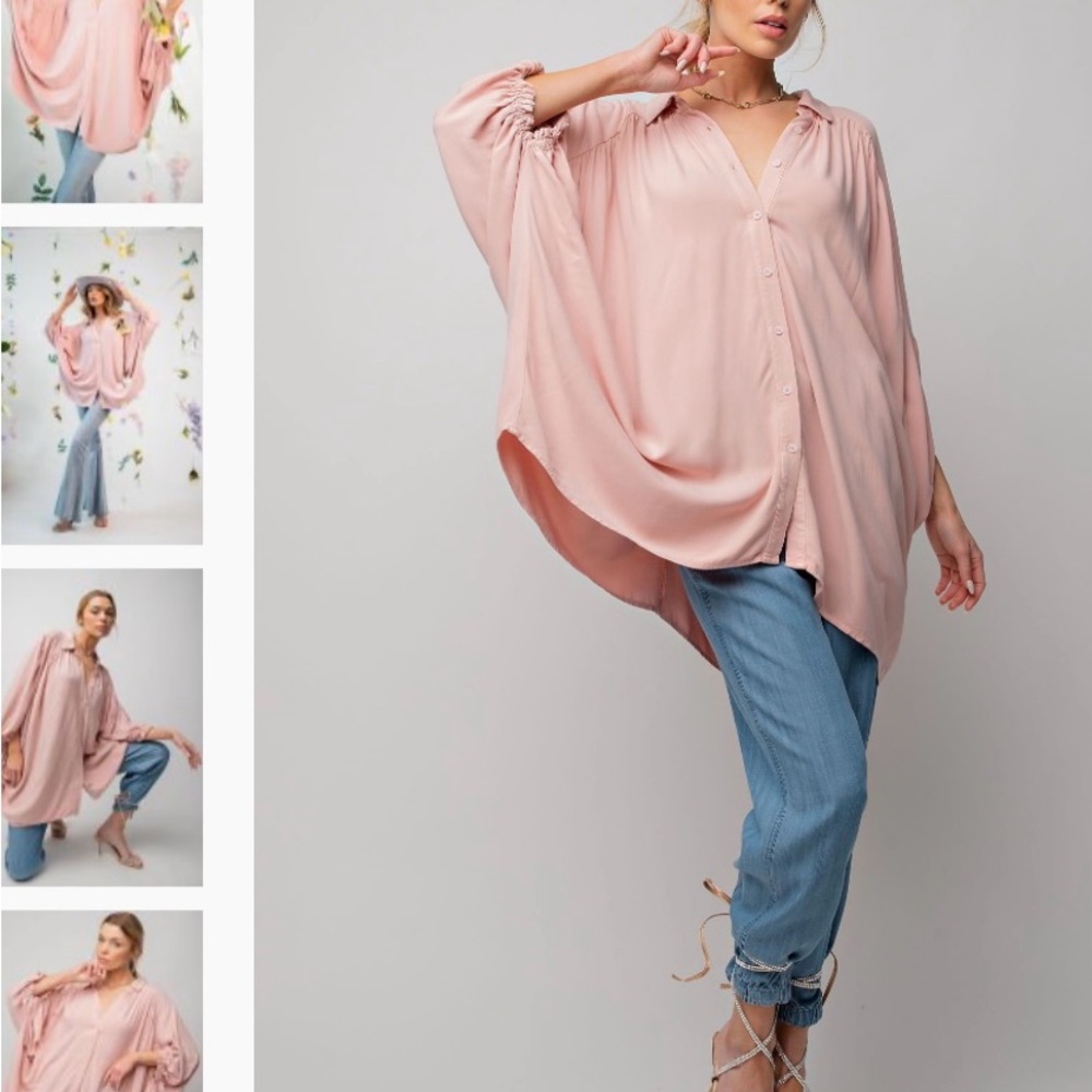 Easel Soft Pink Women's Tunic Top
